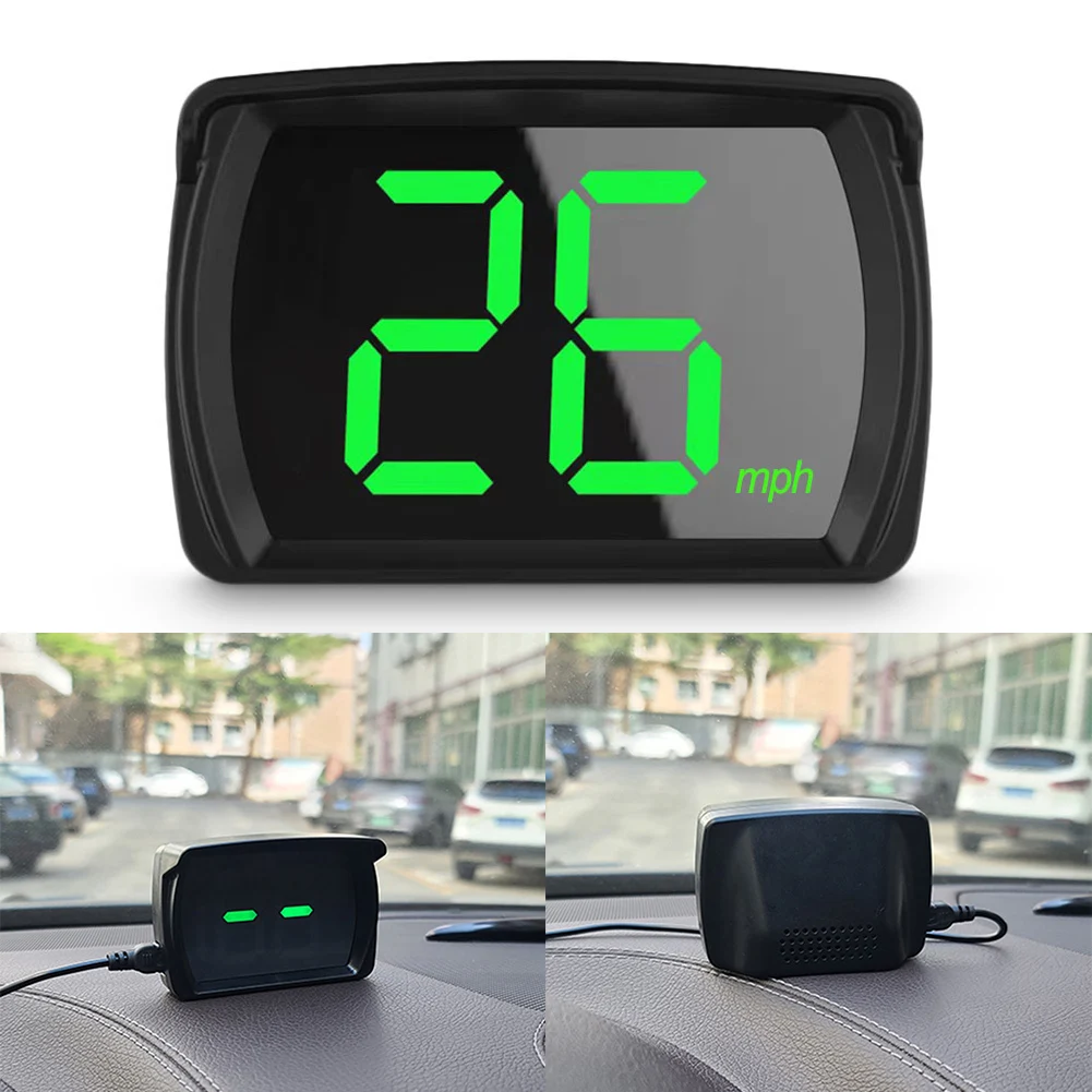 

HUD GPS дисплей на лобовом стекле Спидометр Одометр Автомобильный цифровой скорость миль/ч Универсальный для всех автомобилей/Автобусов/грузовиков автомобильный аксессуар