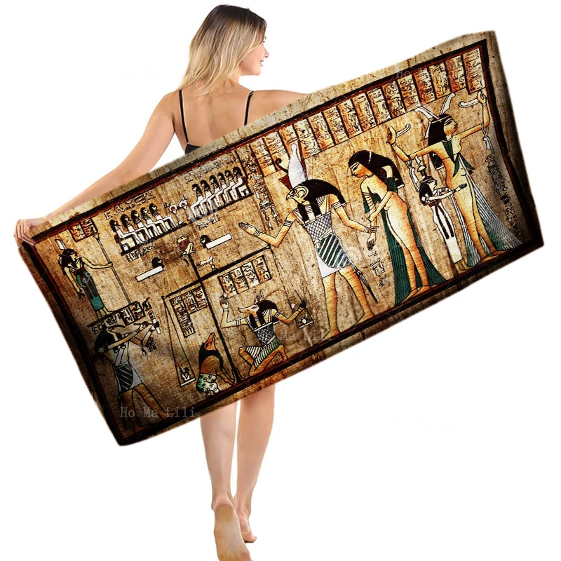 

Ancient Egyptian Pictograph Papyrus With Pharaoh Egypt History Art Quick Drying Towel By Ho Me Lili Fit For Yoga Fitness Etc