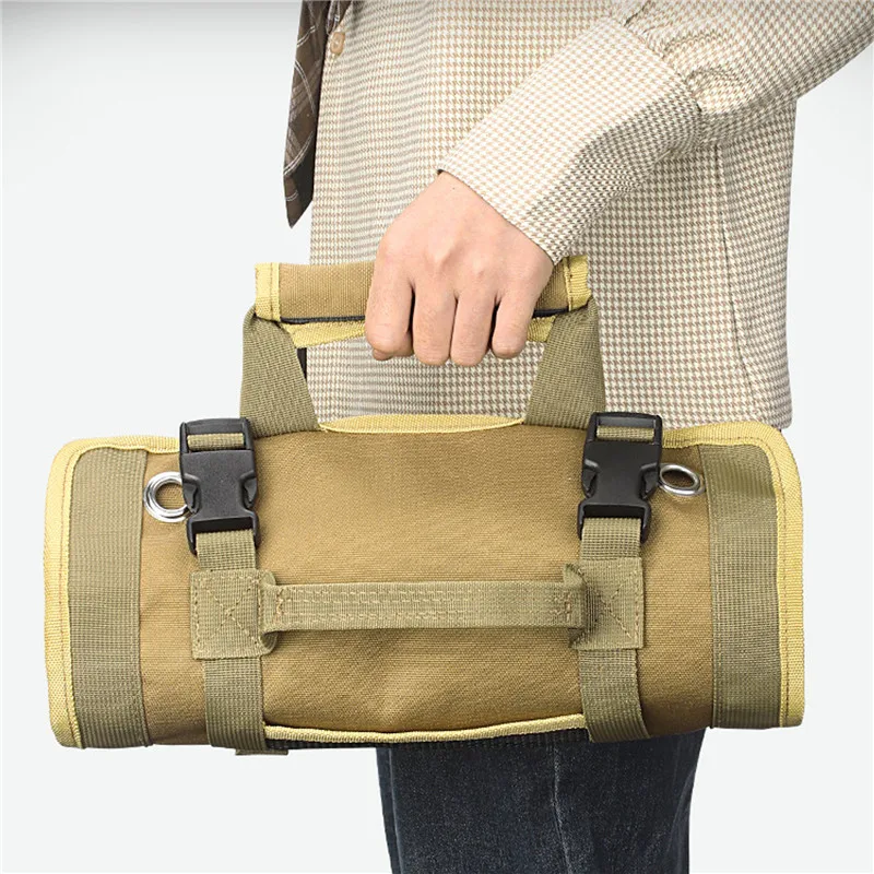 

New Multifunctional Roll Up Tool Bag Multiple Pockets Oxford Storage Bag Home Hanging Tool Bag Portable Shoulder Storage