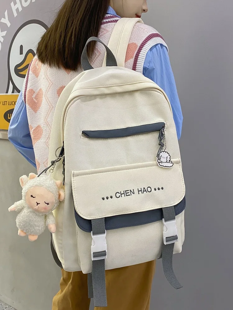 

Новинка 2022, женский рюкзак в Корейском стиле, вместительный рюкзак для девочек, нейлоновый Повседневный трендовый школьный ранец для учени...