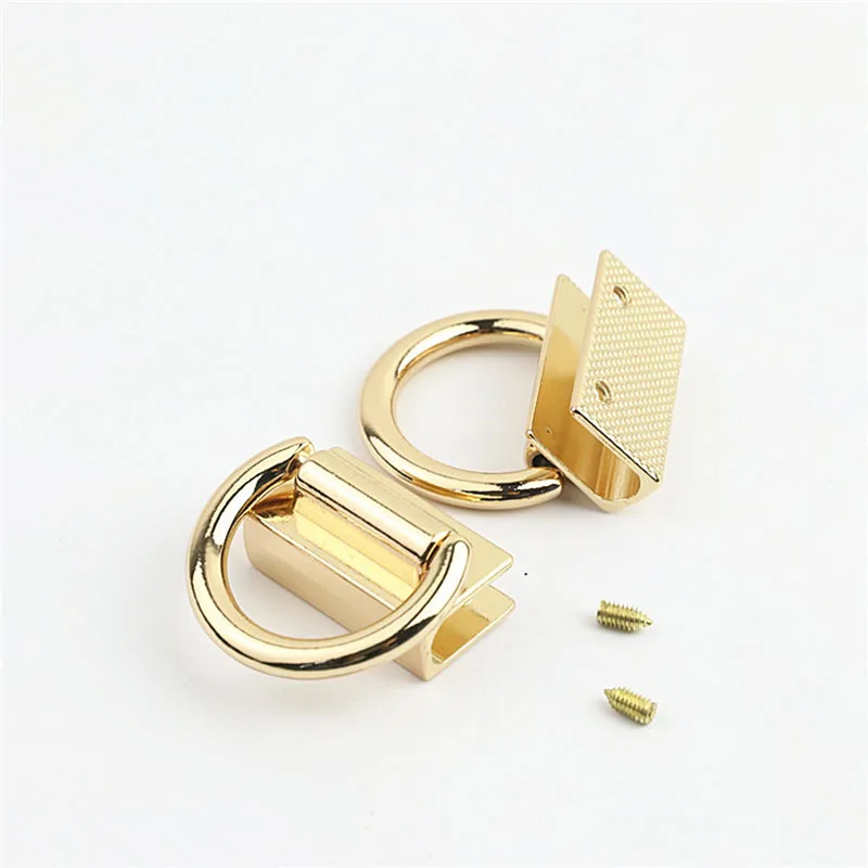 10pcs ID22x30mm Bag Strap Side Ring Screw Hook Metal Screws Rivet Loop Buckle DIY Chain Link Hanging Buckles Accessory