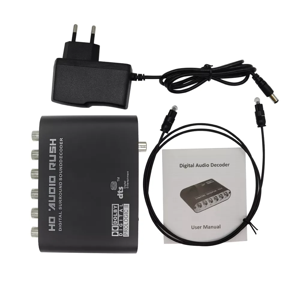 

Digital to Analog 5.1 CH Stereo AC3 HD Audio Converter Optical SPDIF Coaxial AUX 3.5mm to 6 RCA Sound Decoder Amplifier