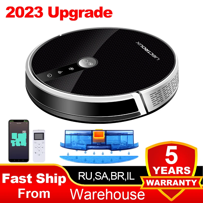 LIECTROUX C30B Robot Vacuum Cleaner AI Map Navigation Memory Smart Partition WiFi App 6000Pa Suction Electric Water Tank Wet Mop - купить по