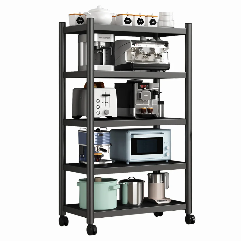 

3/4/5 Tier Trolley Rack Floor-to-ceiling Multi-layer Home Bedroom Mobile Kitchen Multi-functional Storage Storage Rack Pulley
