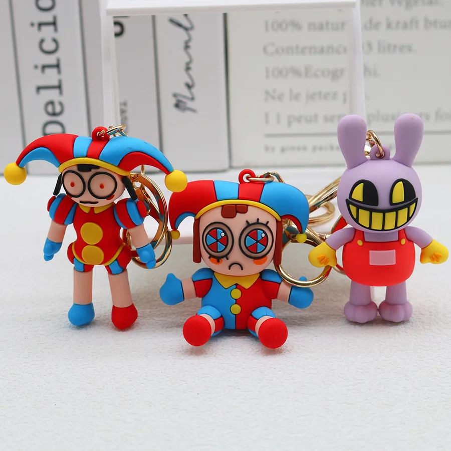 

The Amazing Digital Circus Anime Figure Keychain Kawaii Joker Pendant Model Bare Teeth Doll Collection Christmas Gift Kid Toy