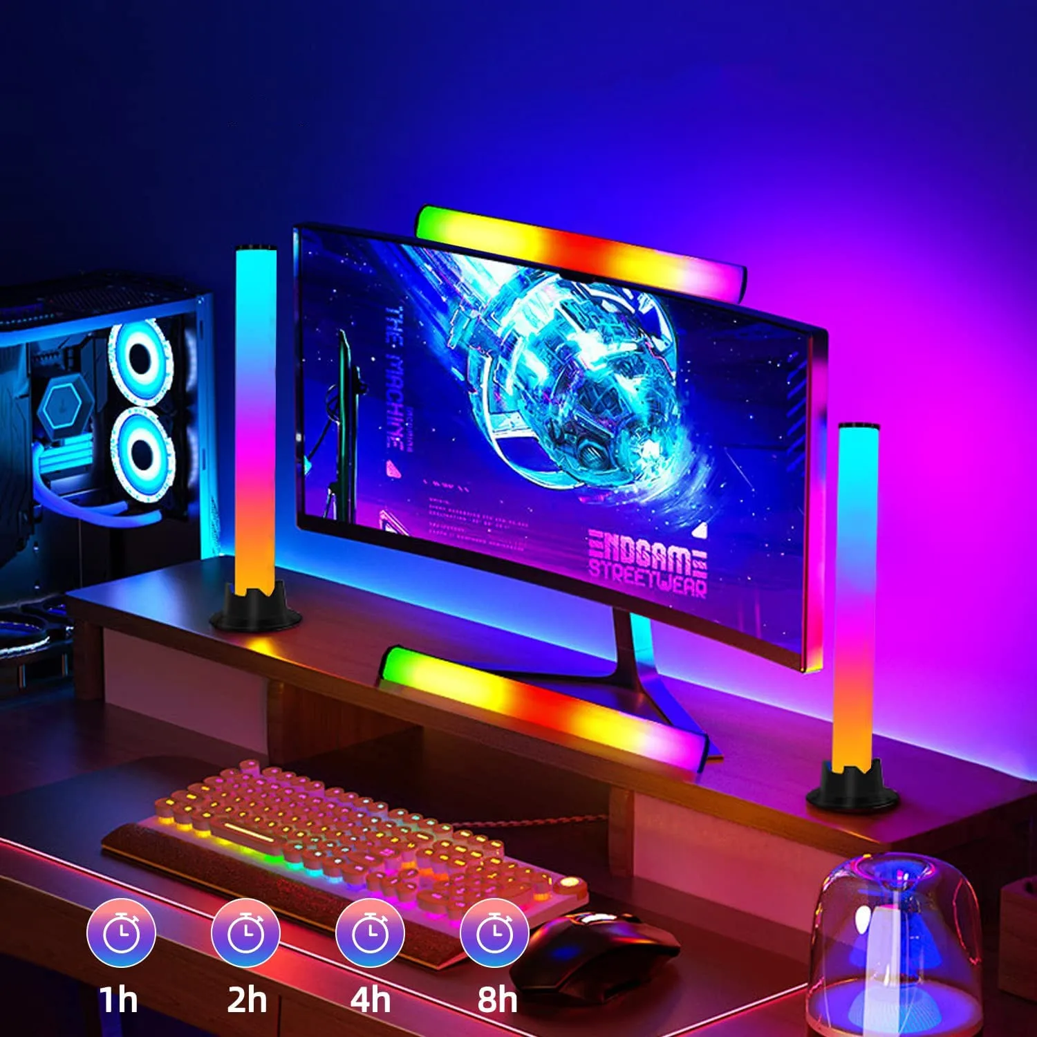 

Smart LED Light Bars RGB Night Light App Control Music Sync Ambient Lamp Backlights for Gaming Computer TV Desktop Room Decor