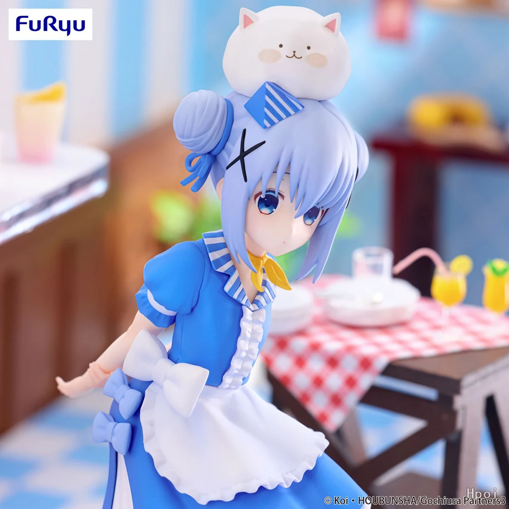 Оригинальный FuRyu Trio-Try-iT Gochuumon wa Usagi Desu ka? Фигурка Bloom Kafuu Chino 18 см аниме Коллекционная