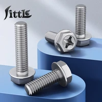 m4 m5 m6 screws and bolts 304 steel cross recessed head flange screws vis male hex flange smooth surface washers screw sets