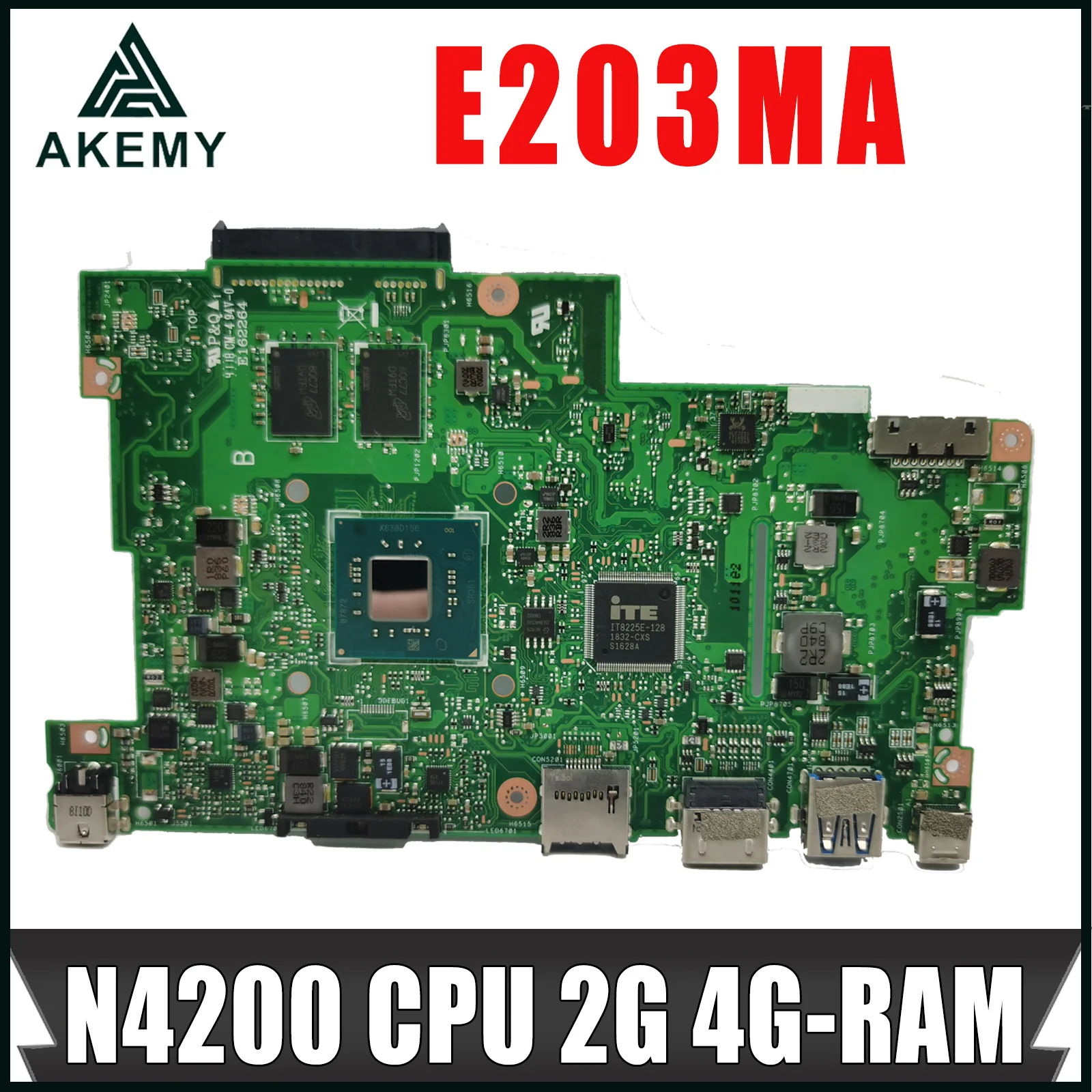 

E203MA MAINboard For ASUS VIVOBOOK E12 E203MAS REV 2.0 Laptop Motherboard with N4200 CPU 2GB 4GB-RAM 64G SSD OK 100% Test