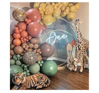 Jungle Animal Theme Party Decoration Set Green Yellow Pink Balloon Arch Kit Foil Balloon for Boys Baby Shower Birthday Supplies