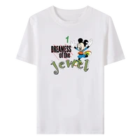 parent child disney mickey mouse pattern top summer outdoor white soft fabric short sleeves