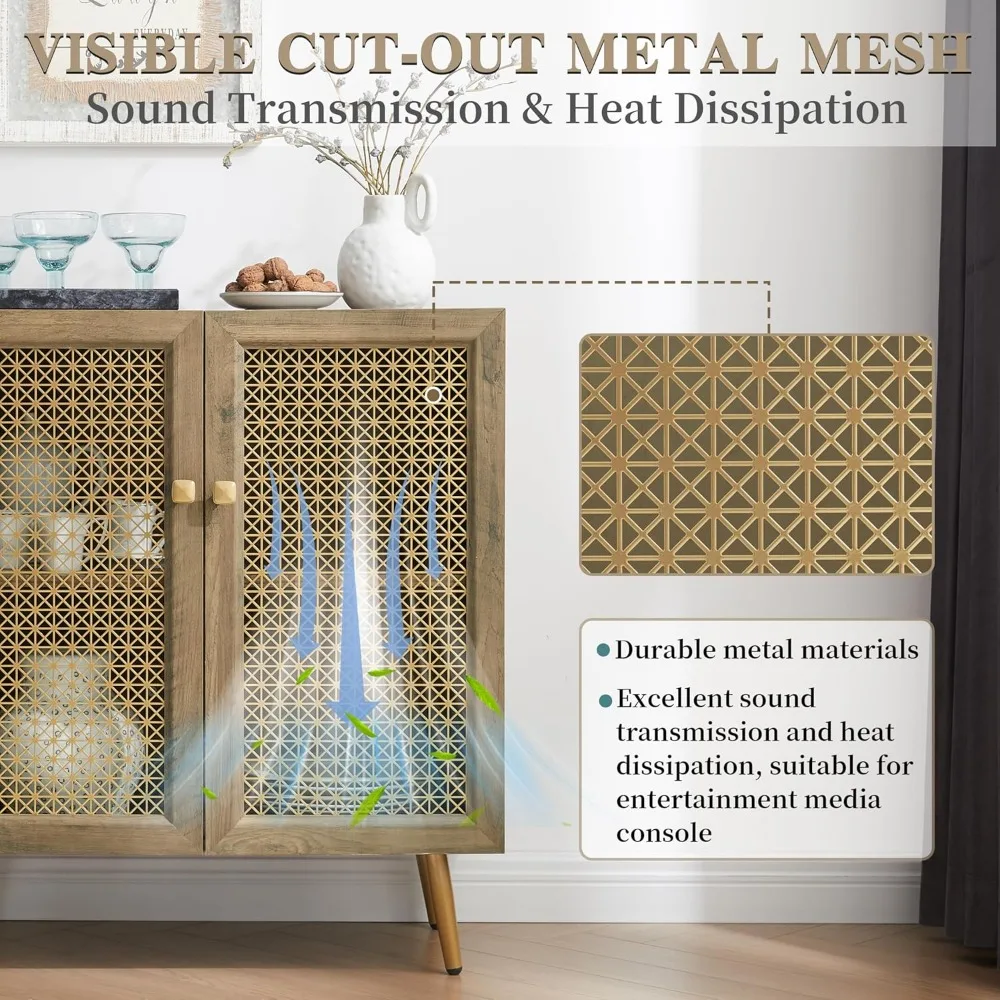 Большой буфет-буфет 63 дюйма со светодиодной подсветкой акцентный шкаф для