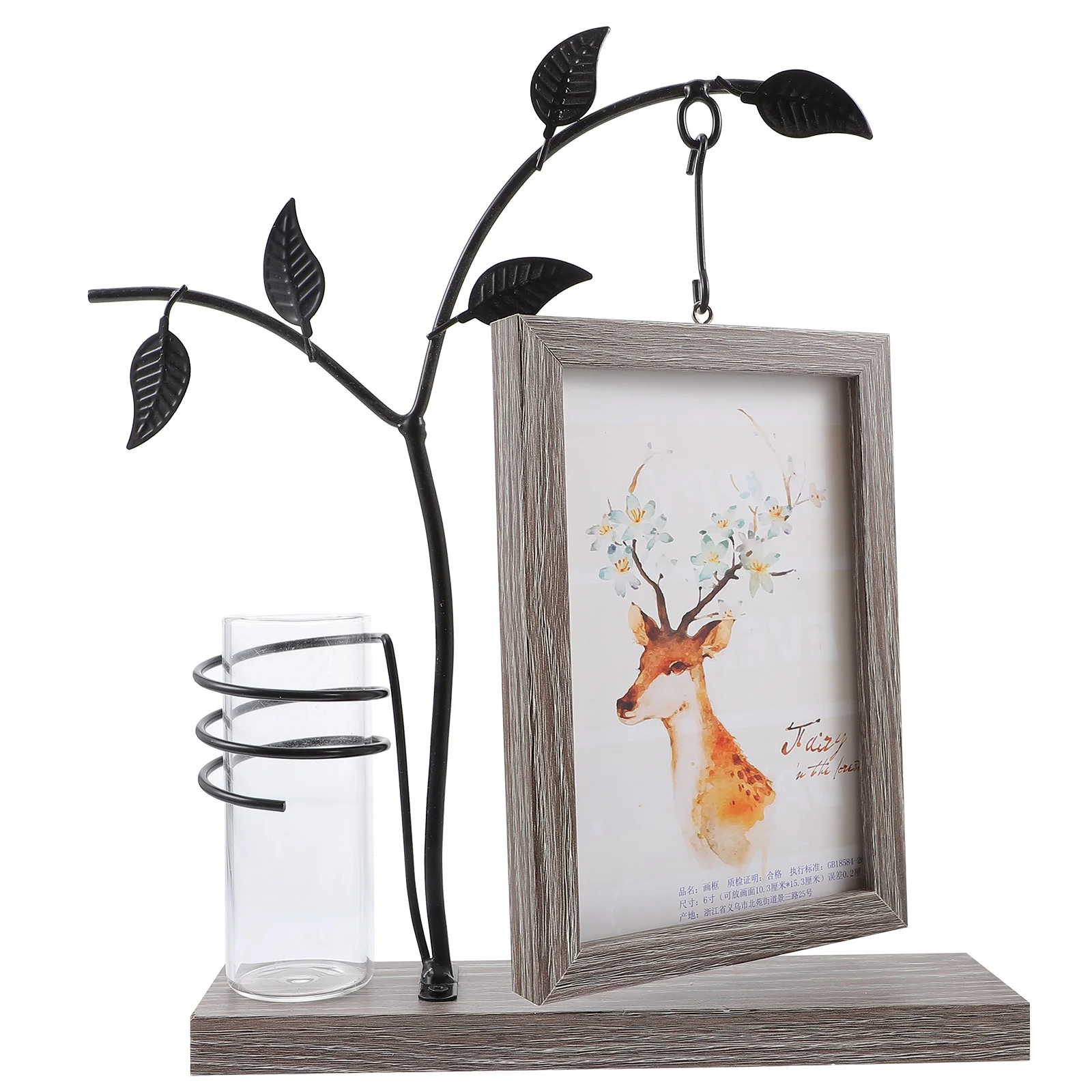 

Woodcut Wrought Iron Photo Frame Picture Desktop Ornament Adornment Retro Simple Creative Glass