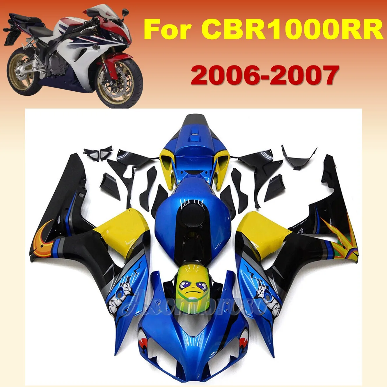 Комплект обтекателей из АБС-пластика в крутом стиле подходящий для HONDA CBR1000RR 2006 2007