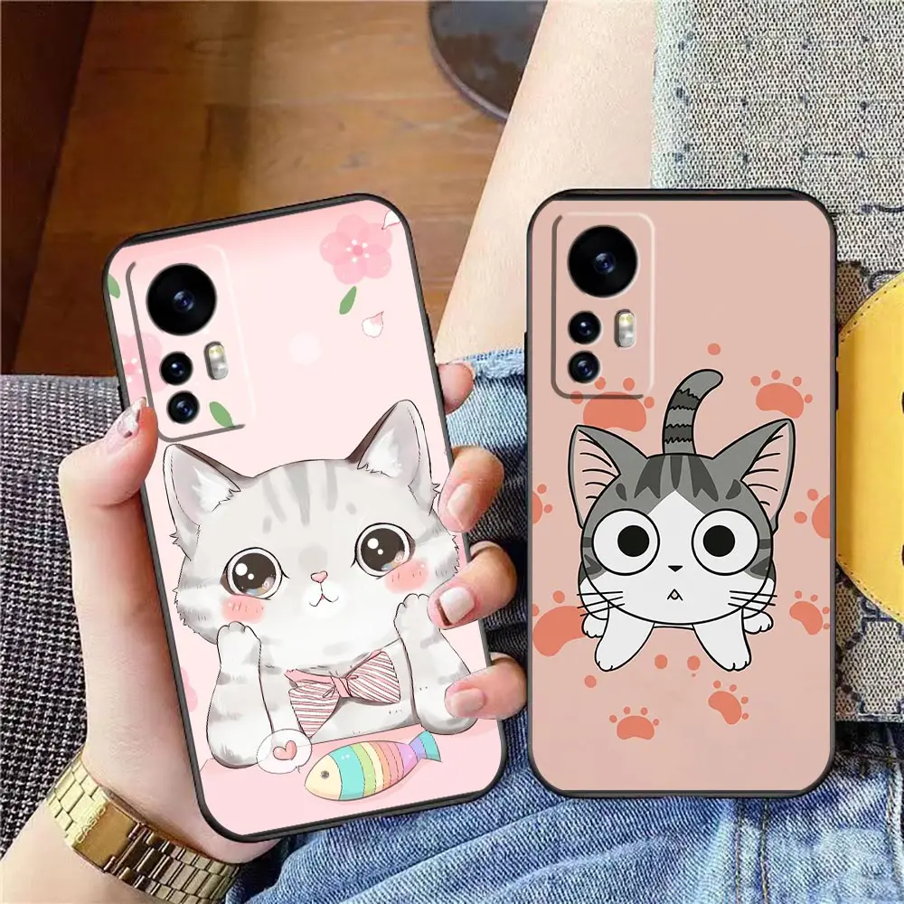 

Capa Case For Xiaomi 5 5S 6 6X 5X 10 9 POCO M5 M4 4G X4 F4 X3 M3 F3 GT NFC 5G PRO A3 MAX 3 2 Case Para Cute Cartoon kitten Cat