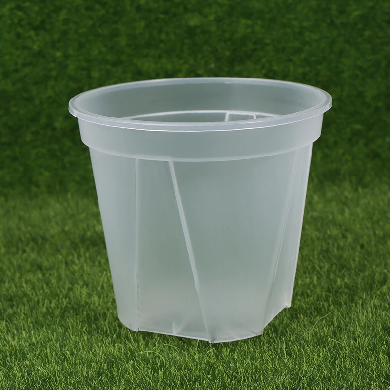 Прозрачный цветочный горшок 1 шт. с лотком 10 см/12 см/14 см из полипропилена