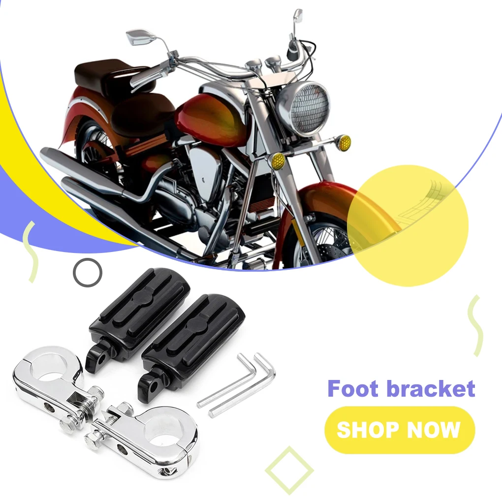 

1 Pair Motorcycle Foot Pedals 32MM Professional Adjustable Fixable Pedal Motorcycling Replace Parts Electroplate