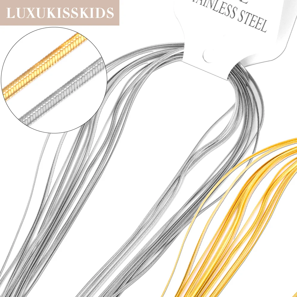 LUXUKISSKIDS 2 Мм Плоская Цепочка В Виде Змеи Ожерелье Из Нержавеющей Стали 316L Модные