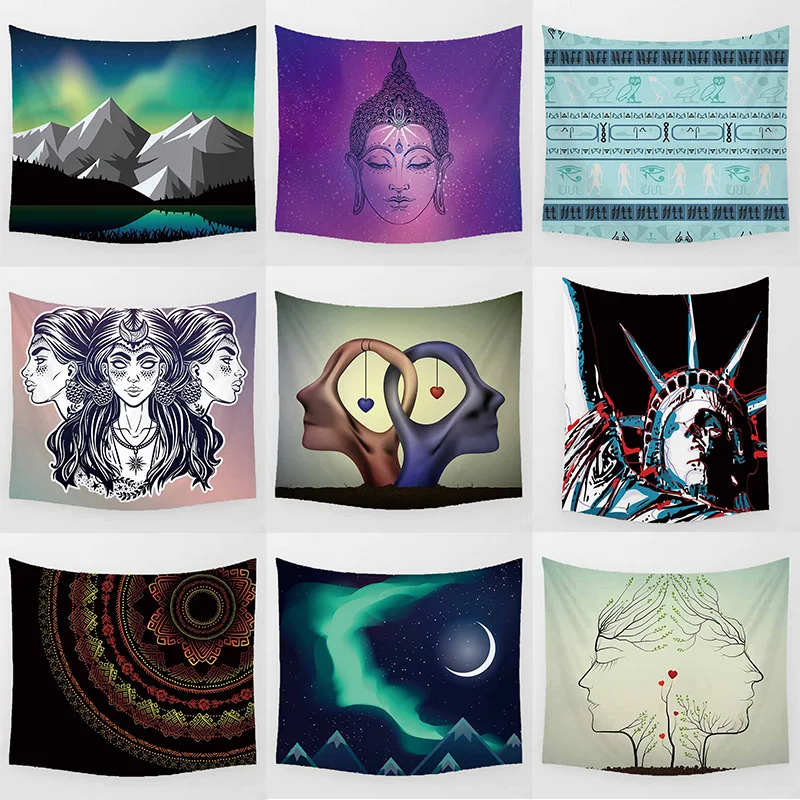 

Настенный гобелен с абстрактными изображениями сердца влюбленных, прямоугольный Подвесной Настенный Гобелен маленького и среднего размера, украшение для дома