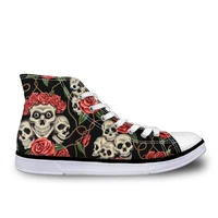 advocator 2022 spring womens flats canvas shoes skull print high top sneakers women customized breathable shoes free shipping
