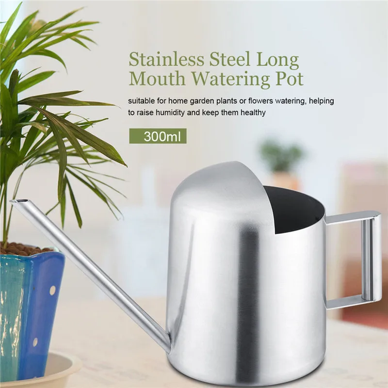 

500ml/1L Stainless Steel Watering Pot Long Spout Gardening Potted Watering Can With Handle For Watering Plant Flower Garden Tool