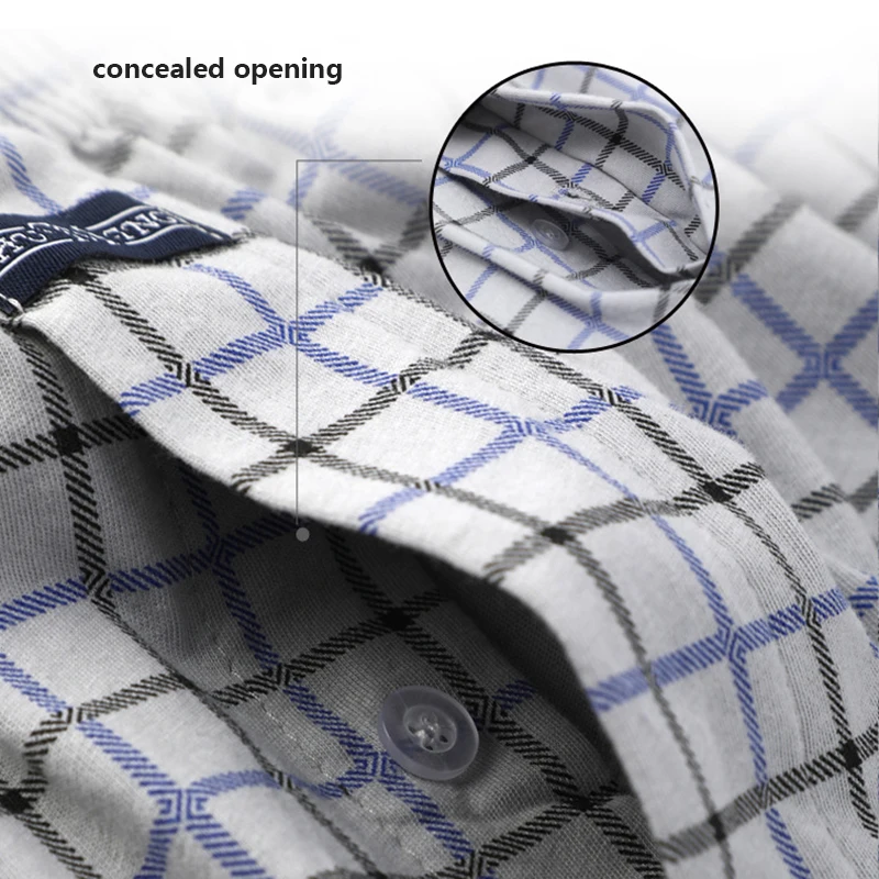 3PCS Mens Underwear Boxers Loose Shorts Fit 130kg Men'S Panties 100%Cotton Plaid Arrow Pants Plus Size Classic Basics Plaid Hot