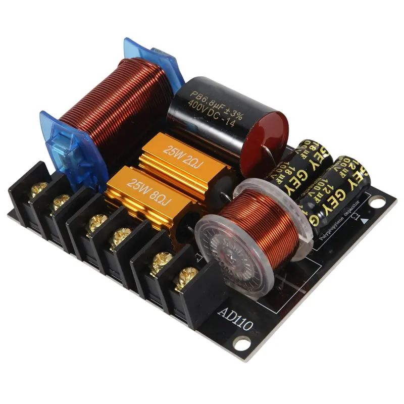 Фото DT1308~250W Аудио-частотный разделитель для двухполосных Hi-Fi колонок, кроссовер для сценического использования, высокомощный разделитель частот №5