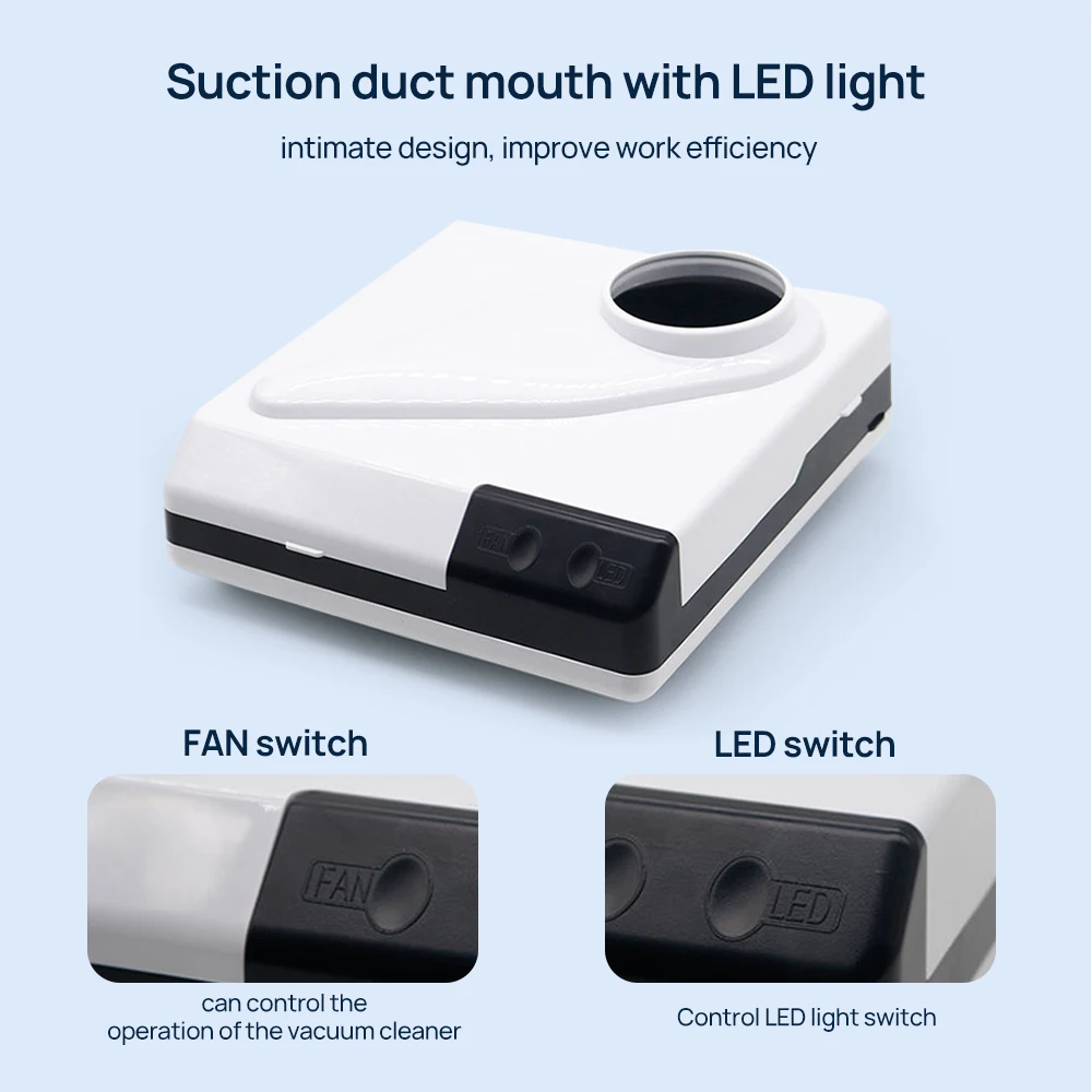 60W Dust Collector Extractor Dental Vacuum Cleaner Lab Suction Machine for Polishing Scalable Hose With LED Light |