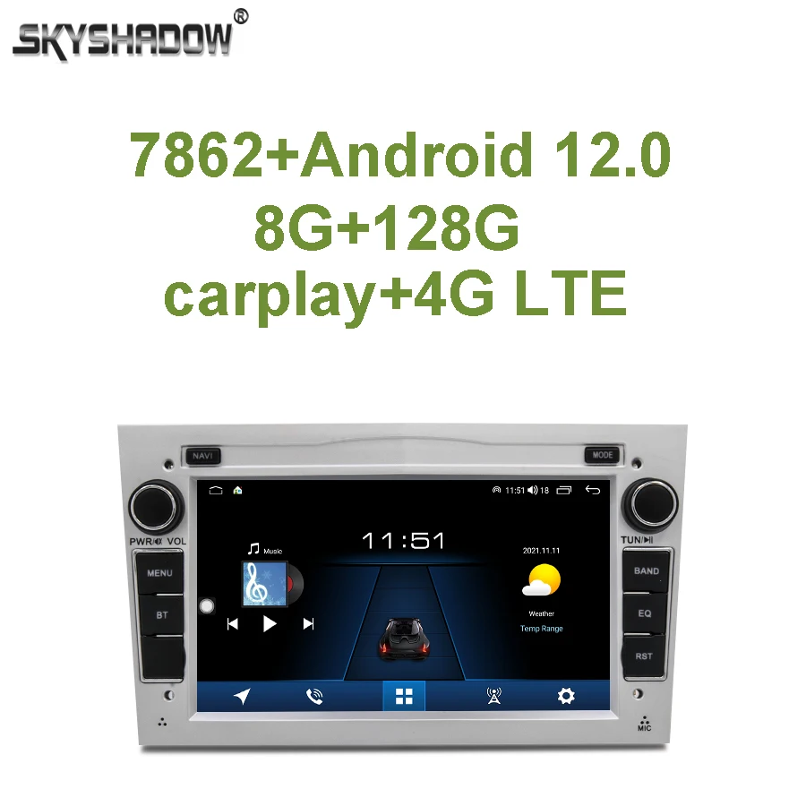 7862 8G + 128G DSP Carplay Android 12.0 IPS автомобильный DVD-плеер GPS WIFI Bluetooth RDS радио для Opel Zafira Vectra