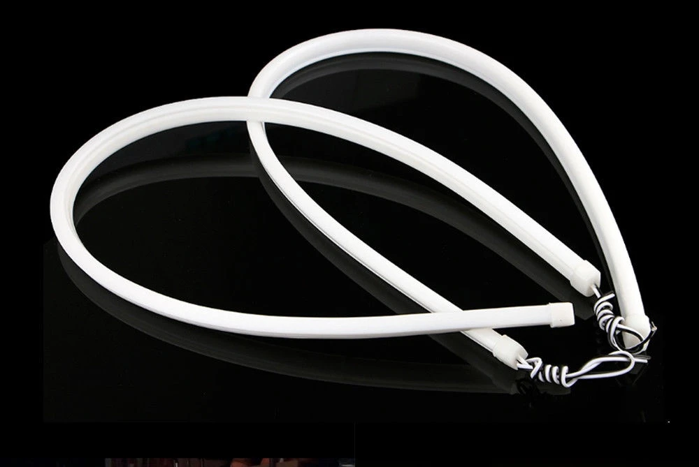 

60 см Стайлинг автомобиля светодиодная лента DRL 12 в сигнал поворота декоративная Гибкая мягкая трубка один цвет белый желтый