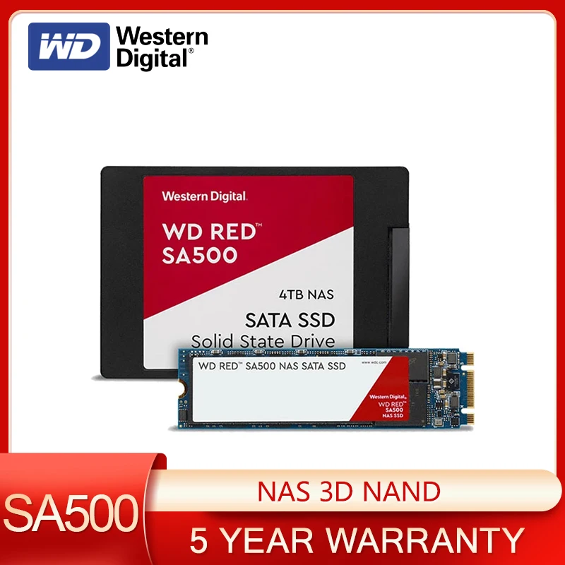 

Western Digital SA500 Red SSD Internal Solid State Drive M.2 2280 NAS SATAIII 500GB 1TB 2.5" Hard Disk For Laptop PC