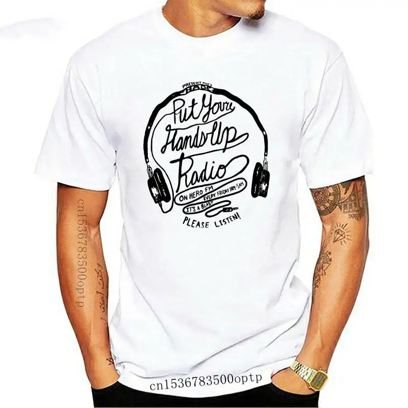 

New Men Short sleeve tshirt Put your hands up radio! Present Mic! Unisex T Shirt Women t-shirt