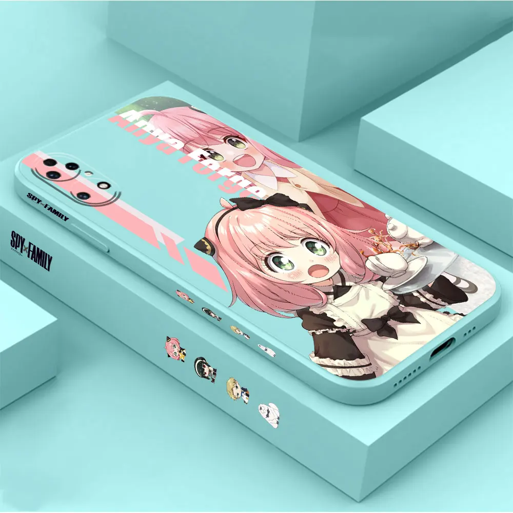 Spy X Family Anya Forger Phone Case For Huawei P60 P50 P40 P30 P20 Mate 50 40 30 20 20X 10 Colour Liquid Silicone Cover Funda