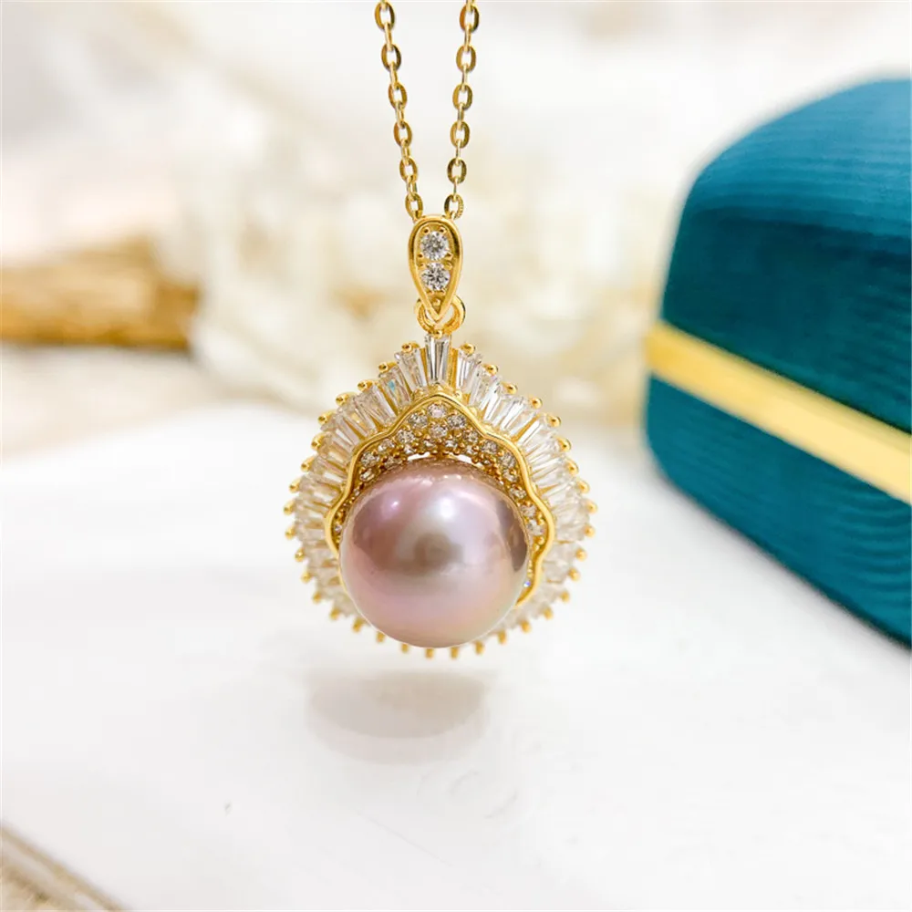 S925 Sterling Silver Pearl Pendant Settings Blank/Base For DIY Pendant Jewelry Making Accessories Suitable for 11-13mm Bead