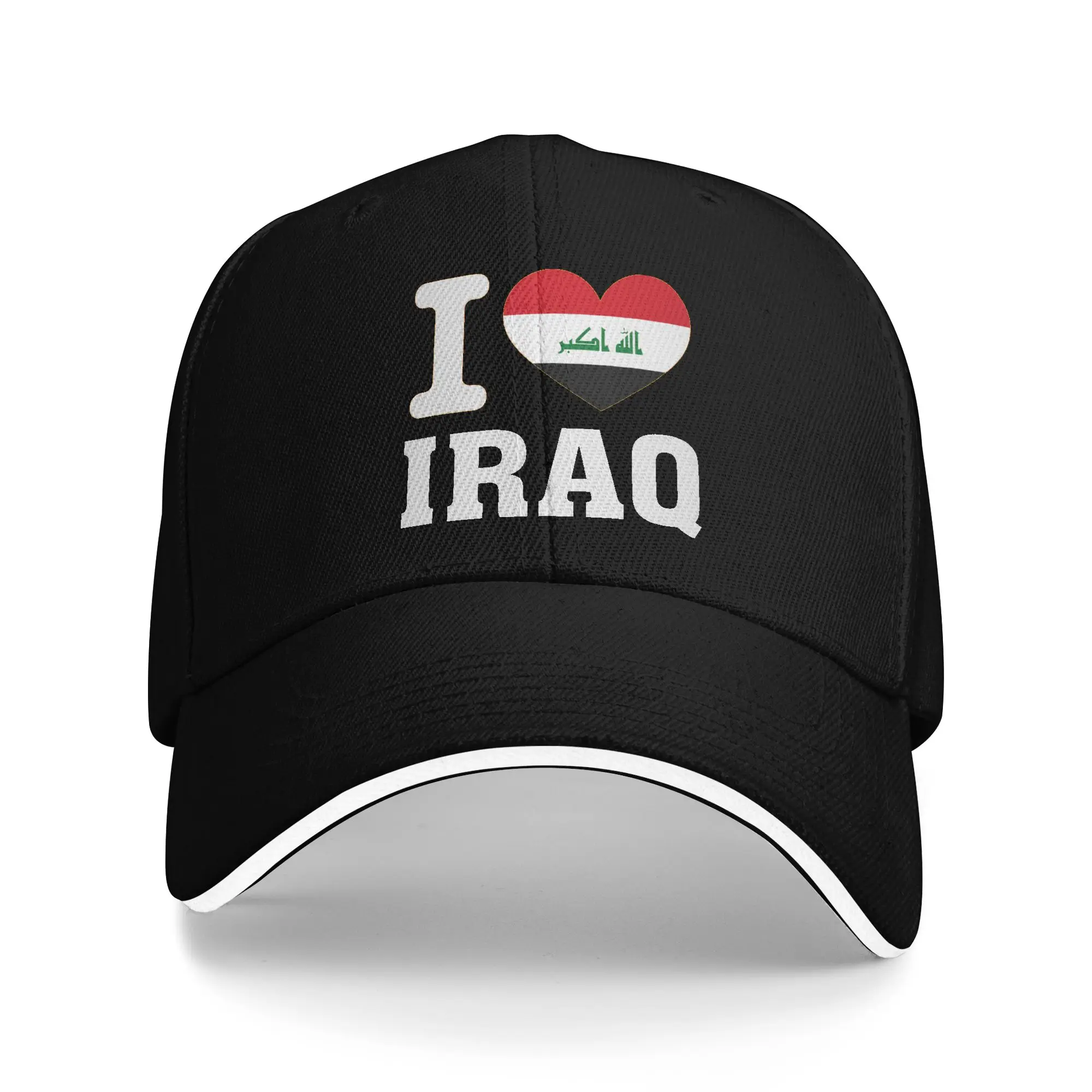 Фото Бейсболка I Love IRAQ Heart Souvenir Lovers, модная полиэстеровая кепка для путешествий, унисекс, регулируемая, для взрослых №1