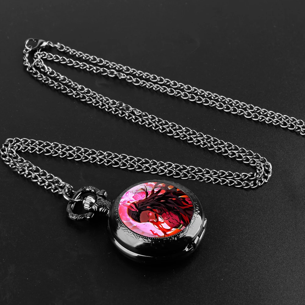 Demon Slayer Nezuko Kamado Blood Moon карманные часы в стиле аниме винтажные часы-цепочка для