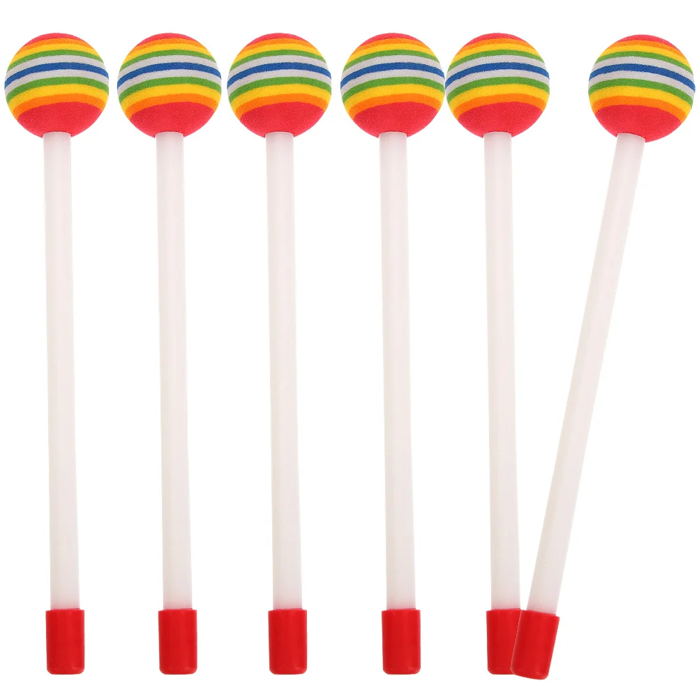 

6 Pcs Sponge Stick Music Accessories Instrument Sticks Musical Plastic Percussion Practice Drumstick Mallet for Kids Student