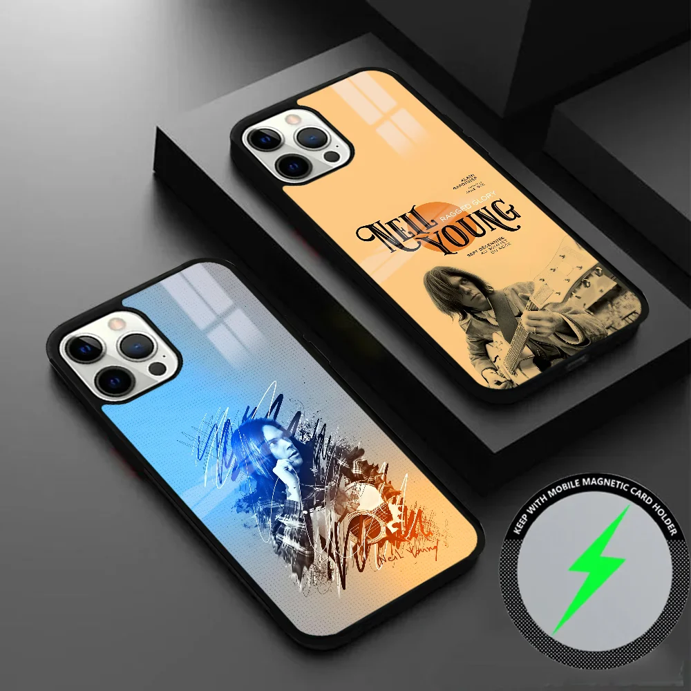 Чехол для телефона N-Neil Y-Young в стиле хип-хоп iPhone 16 15 14 13 12 11 Pro Max Plus Mini Magsafe Mirror