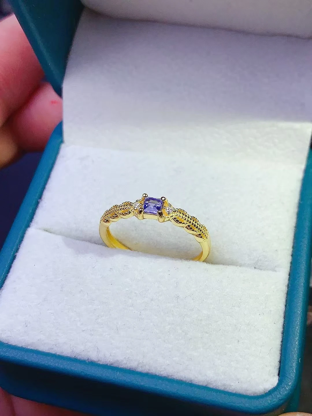 KJJEAXCMY Женское кольцо с натуральным танзанитом S925 чистое серебро изысканная