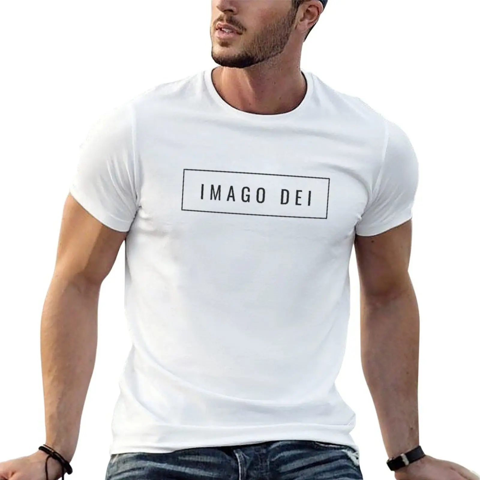 Фото Футболка Imago Dei, мужские футболки, хлопковые футболки, высококачественные футболки, футболка с индивидуальным принтом №1