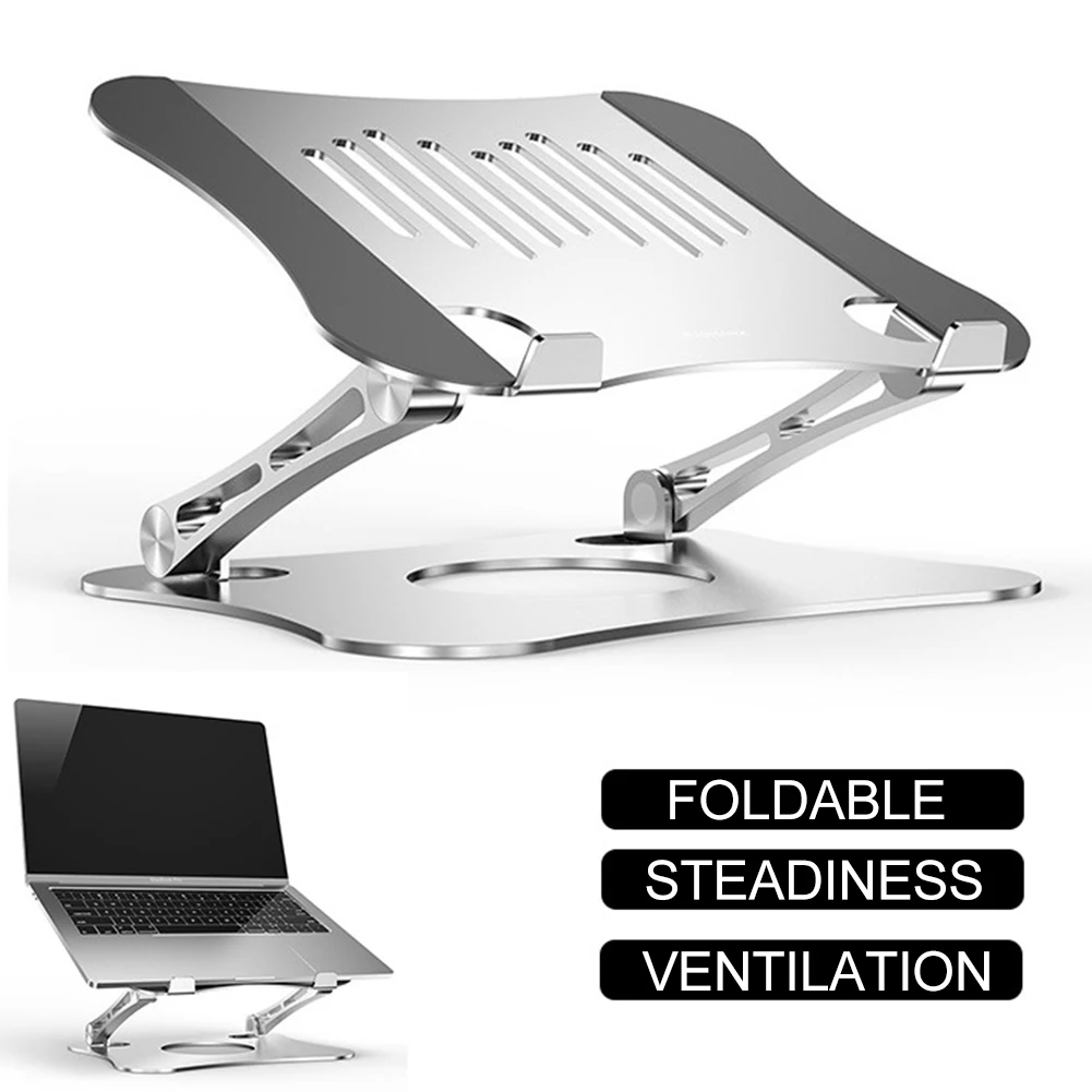 

Riser Universal Laptop Stand Aluminum Alloy Desk Adjustable Height Computer Holder Lifting Accessory Non Slip With Heat Vent