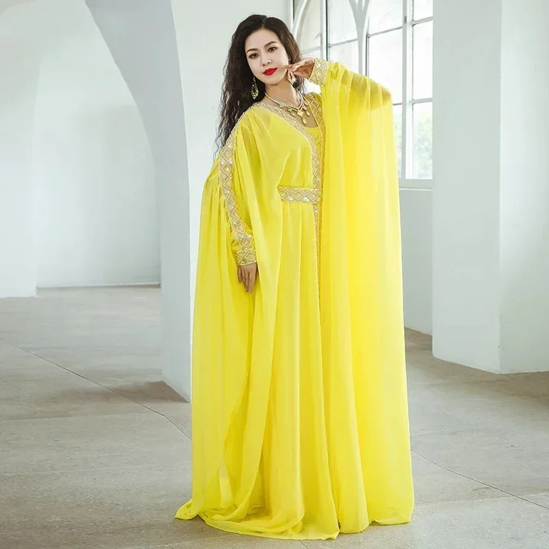 Традиционное сценическое платье Khaleeji Thobe шифоновая одежда для танца живота