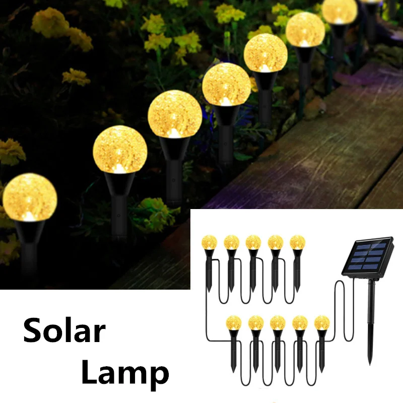 

Outdoor Solar Bubbles Lawn Lamp String Set Landscape Decoration IP65 Waterproof Leds Solar-Powered Stake Lights for Garden Yard