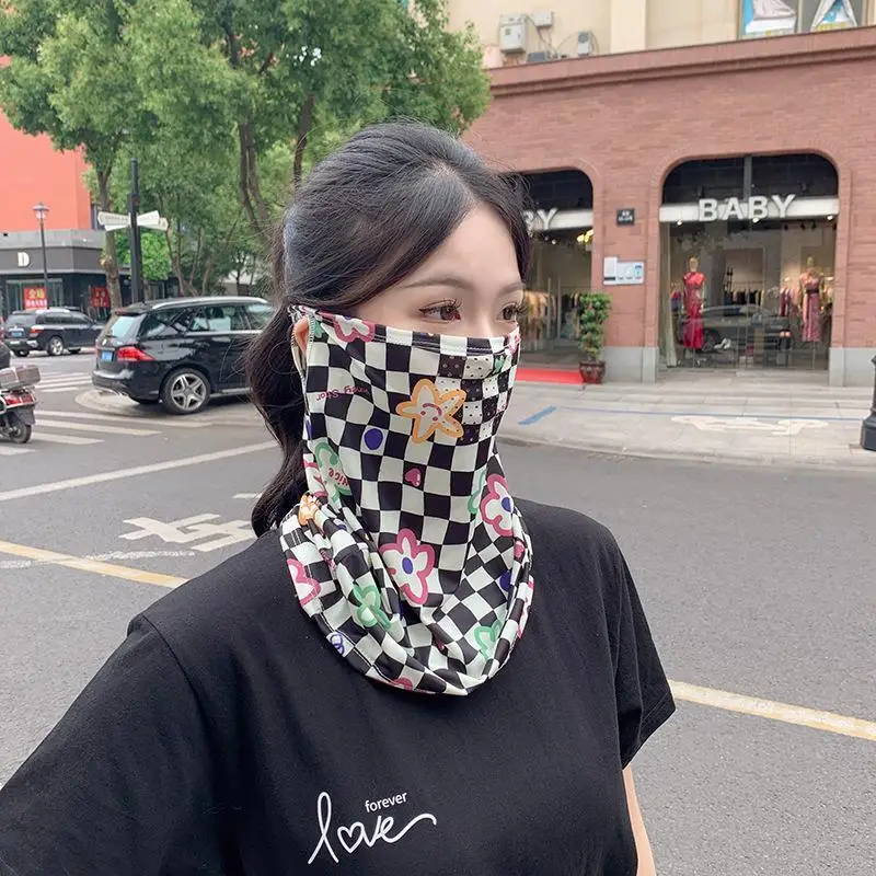 Солнцезащитное шелковое полотенце на все лицо для мужчин и женщин уличная маска