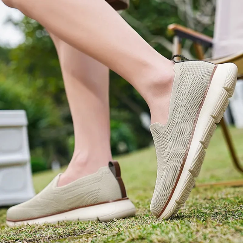 Кроссовки мужские с круглым носком легкие лоферы Вулканизированная подошва без