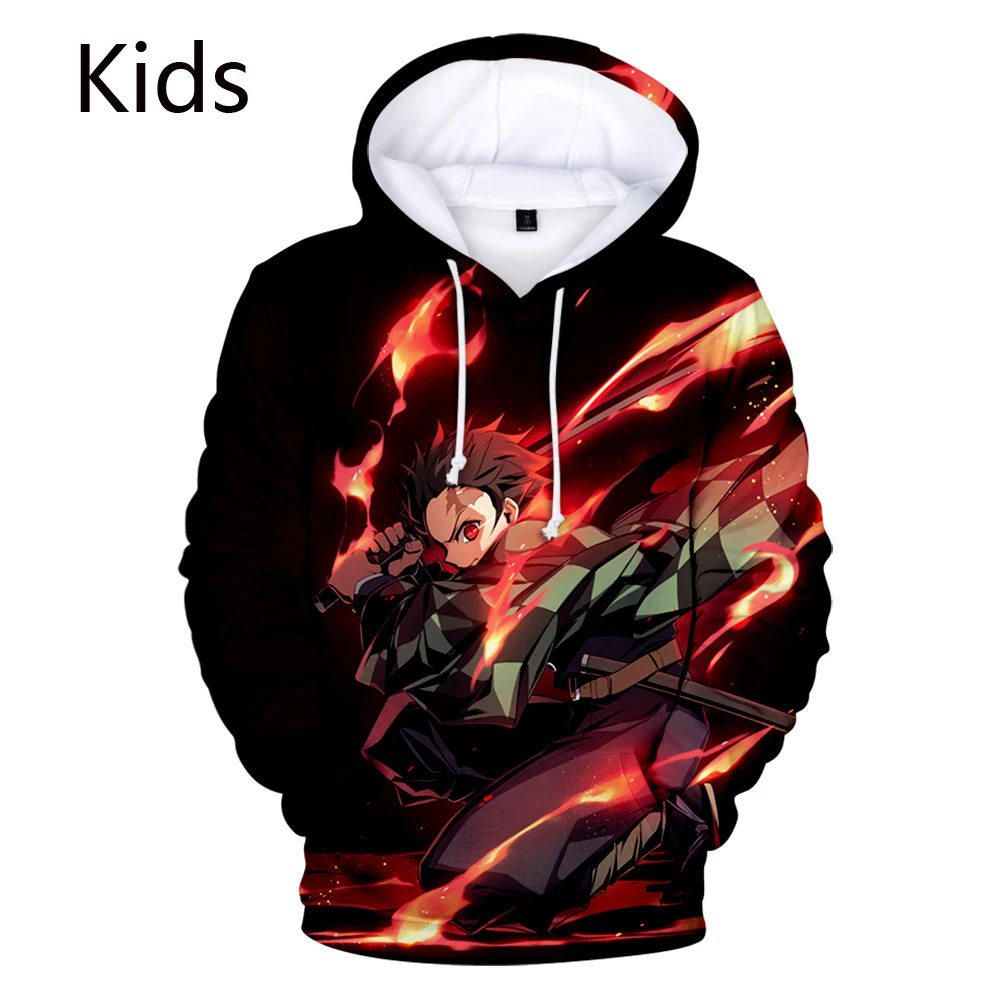 

Trendy Long Sleeve Autumn Warm Clothes Boys/girls Sweatshirts Kids Anime Demon Slayer: Kimetsu No Yaiba 3D Hoodies