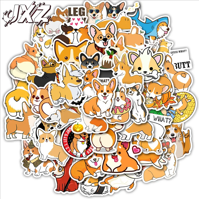 

10/30/50PCS Corgi Dog Girls Graffiti Guitar Motorcycle Luggage Suitcase DIY Classic Toy Decal Animal Sticker For Kid Gift 01298