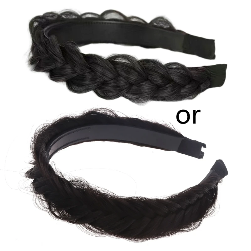 

Braided Hair Hoop Invisible Fluffy Hair Braided Headbands For Women Braid Hairbands Plaited Braid Hair Band Drop Shipping