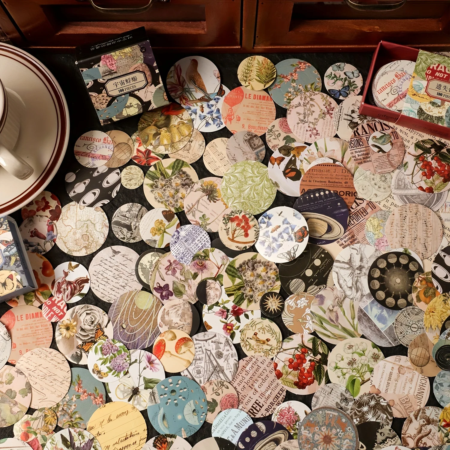 

100 шт., разноцветные наклейки для животных