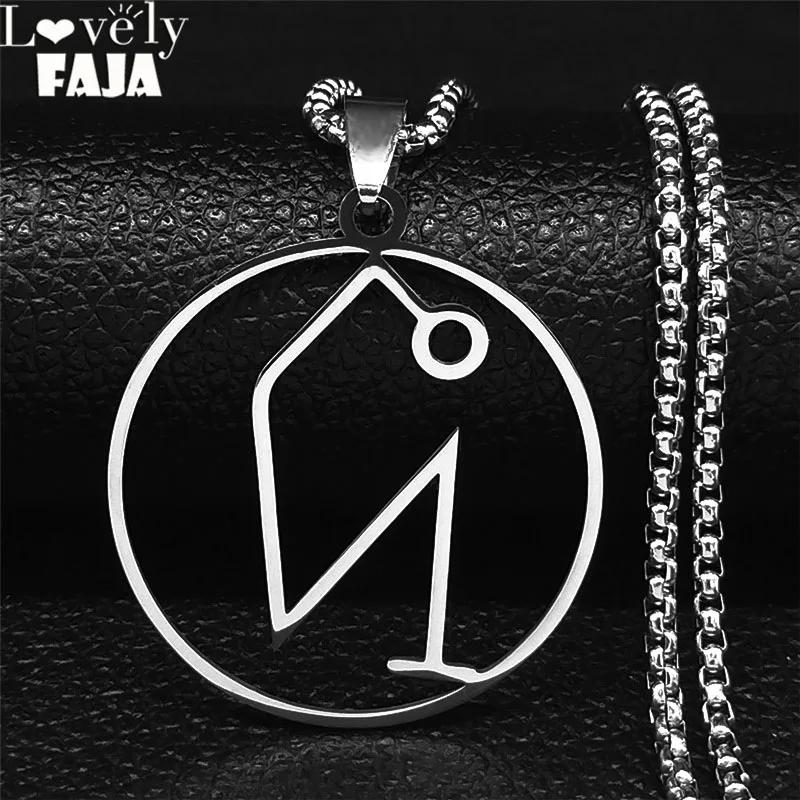 

Sigil of Archangel Uriel Stainless Steel Necklace for Women /Men Silver Color Angel Ariel Chain Necklace Jewelry bijoux N3727S03